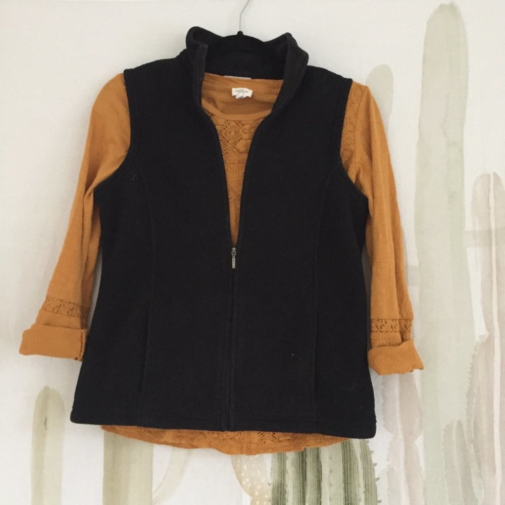 L.L BEAN Black Fleece Vest